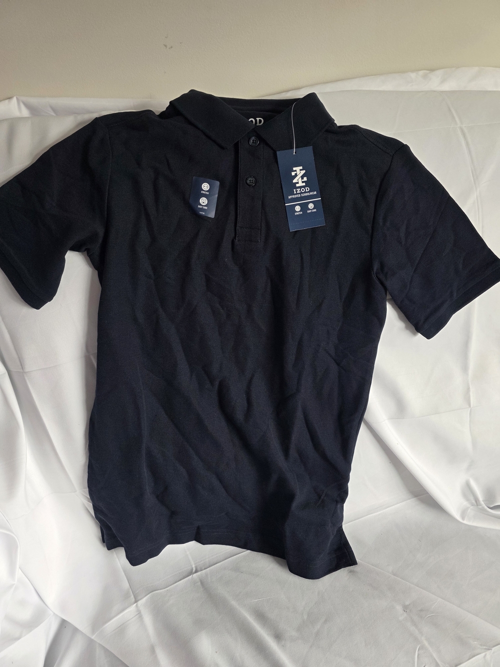 Izod Boys Black Polo Shirt with Tag
